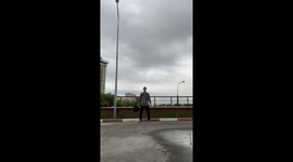 There Will Be A Rain, Fail While Clipping An Acrobatic And Art Video