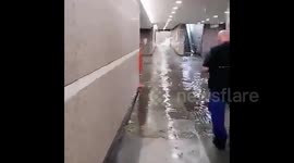 Italy: Heavy Rain Floods Metro Station In Turin