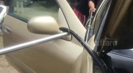 Terrified driver sees cobra slither into her car
