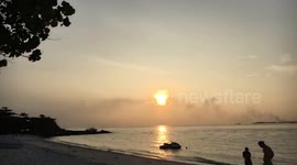 Beautiful sunset in the Maldives