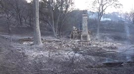 Fire damage Napa County Ca. Destroyed home from Hennessy Fire