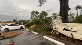 Possible tornado significantly damages buildings and trees in central Florida