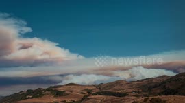 Timelapse shows smoke billowing from fire in San Francisco Bay Area