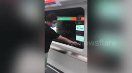 Interactive touchscreens installed on train windows in southern China