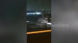 Storm Ellen shakes boats in Donegal, Ireland