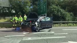 A12 traffic: Badly damaged vehicle and first responders at scene at Boreham near Chelmsford