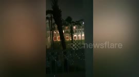 Trees sway as Hurricane Genevieve reaches Mexico's Baja California