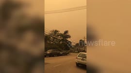 Santa Cruz fire turns sky orange