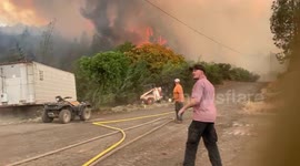 Ranch firefighters battle fire in windstorm on mountainside Napa ca