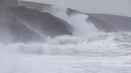 Dangerous sea conditions as Storm Ellen batters Cornwall, UK