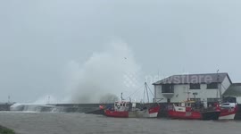 Storm Ellen: Strong winds and waves batter Aberystwyth, Wales