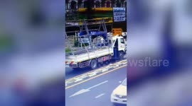 Thai truck driver survives after being electrocuted from power lines