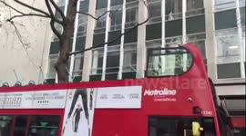 Bus roof sliced off in central London