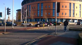 traffic jam outside Salford Royal
