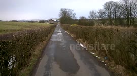 Cycling along country lane