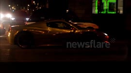 Gold Ferrari spotted driving through central London