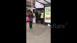 Bus driver fights aggressive 'drunk' man in Manchester, UK