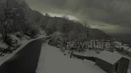 Spectacular Snowing view from the Drone Italy - February 06 2015