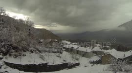 Spectacular drone footage of Italy snow
