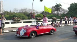 Veteran Cars at the Chiangmai Flower Parade,Thailand