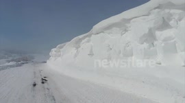 Huge snowdrifts in south of France