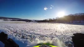 Rider survives high-speed snowmobile crash in US