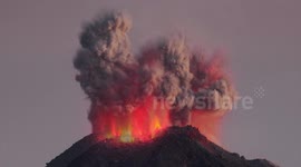 Colima volcano eruptions over Mexico