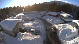 Spectacular drone footage of Kitimat snowfall