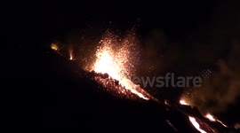 Reunion island volcano eruptions