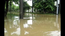 Flooding in Ancol Timur in North Jakarta, Indonesia