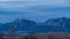 Flatirons in Boulder Colorado Early Morning Cloud Time Lapse