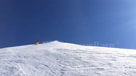 Skier wipes out cameraman in Australia