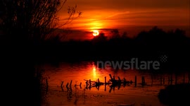Sunset Over Lowther Lake  Time Lapse