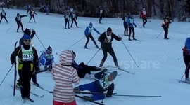Mass pileup in Estonia ski race