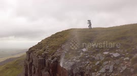 Storm Ellen's strong winds in UK blow waterfall UP