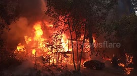House engulfed in flames in Boulder Creek, California