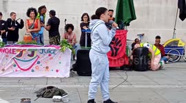 BLM protest with music artists and lots of fun dancing at Trafalgar square