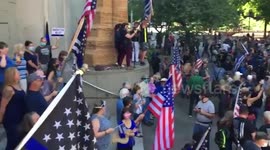 US: Right And Left-Wing Protesters Clash In Portland