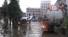 Heavy rain causes flooding in Batumi, Georgia