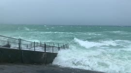 Strong winds and waves as Tropical Storm Bavi approaches Okinawa