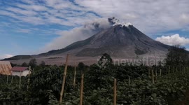 Indonesia's Mount Sinabung continues to spew volcanic ash into sky