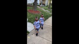 The Hurtt Twins taking a stroll.