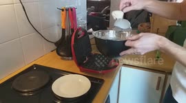 Baking COVID 19 waffles during lock-down to keep the mood up