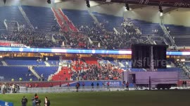 Fans cheering even though the defeat (part of a series of videos about the UEFA Champions League final, watching the live broadcast at Parc des Princes, Paris, after having hitchhiked for 200 km, getting offered a ticket on match day)