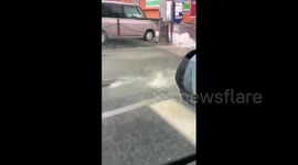 Streets flooded as Typhoon Bavi brings heavy rain to Okinawa, Japan