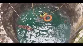Person was rescued from a well in southern India