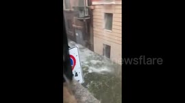 Italy: Severe Hail Storm Creates Hailstone River In Verona
