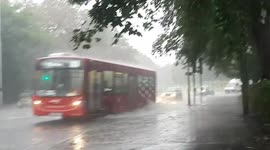 Heavy rain lashes down on SW London ahead of Storm Francis