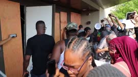 Police pepper spray protesters in Kenosha, Wisconsin after mayor John Antaramian's speech