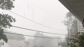 Hail and rain hit Saugus, Massachusetts